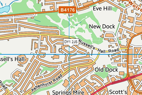 DY1 2JS map - OS VectorMap District (Ordnance Survey)