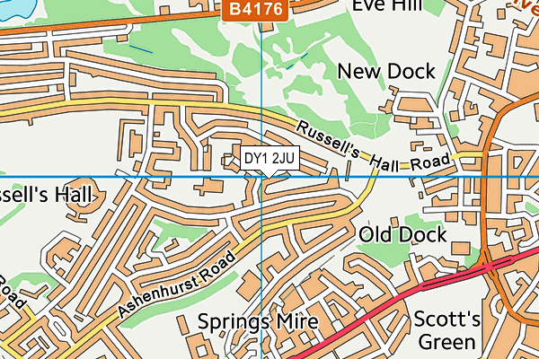 DY1 2JU map - OS VectorMap District (Ordnance Survey)