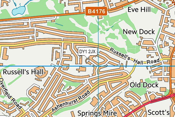 DY1 2JX map - OS VectorMap District (Ordnance Survey)
