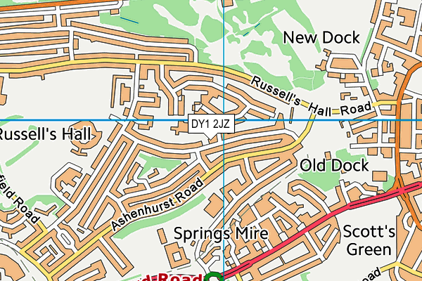 DY1 2JZ map - OS VectorMap District (Ordnance Survey)