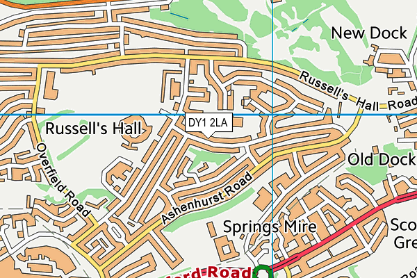 DY1 2LA map - OS VectorMap District (Ordnance Survey)