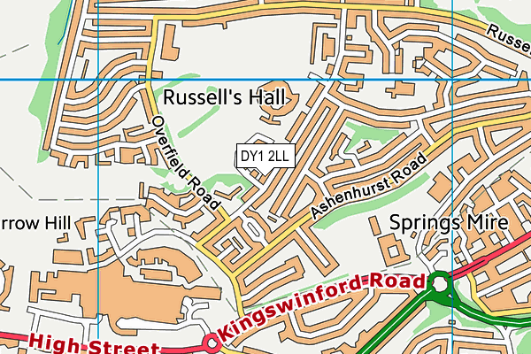 DY1 2LL map - OS VectorMap District (Ordnance Survey)