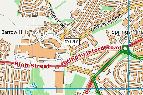 DY1 2LS map - OS VectorMap District (Ordnance Survey)