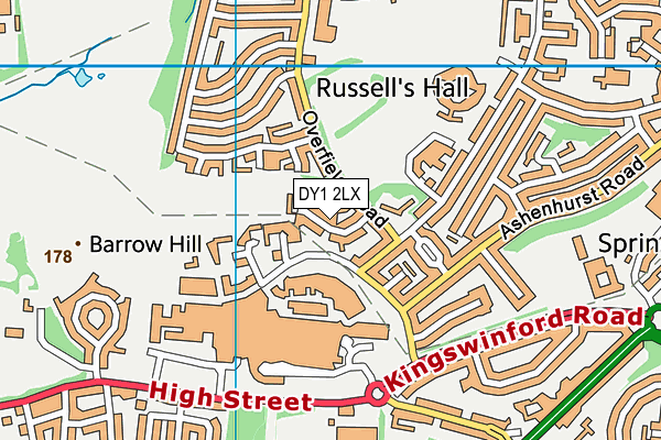 DY1 2LX map - OS VectorMap District (Ordnance Survey)