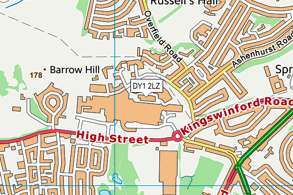 DY1 2LZ map - OS VectorMap District (Ordnance Survey)