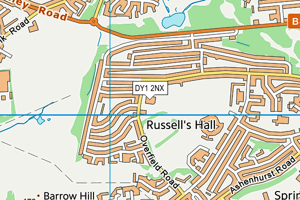 Russells Hall Primary School map (DY1 2NX) - OS VectorMap District (Ordnance Survey)