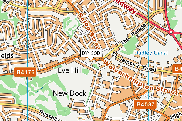 DY1 2QD map - OS VectorMap District (Ordnance Survey)