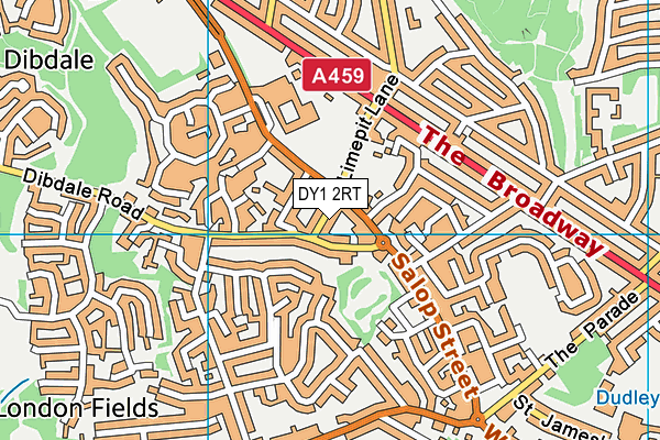 DY1 2RT map - OS VectorMap District (Ordnance Survey)
