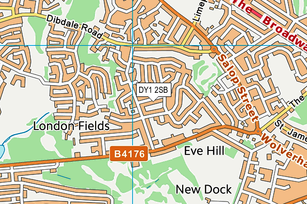 DY1 2SB map - OS VectorMap District (Ordnance Survey)