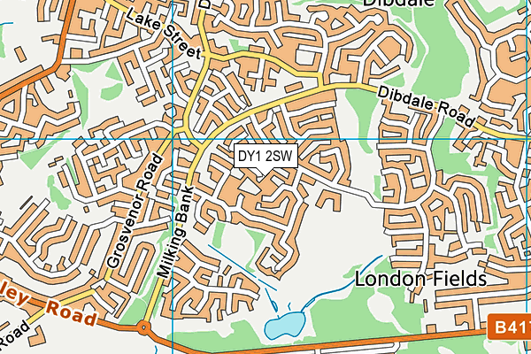 DY1 2SW map - OS VectorMap District (Ordnance Survey)