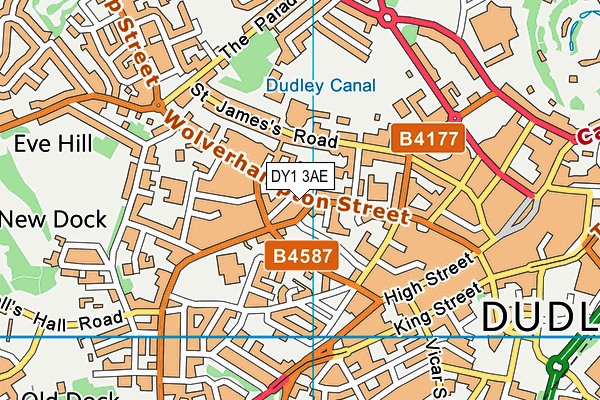 DY1 3AE map - OS VectorMap District (Ordnance Survey)