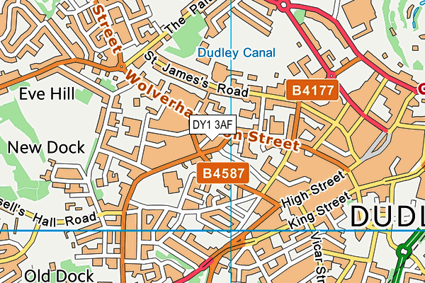 DY1 3AF map - OS VectorMap District (Ordnance Survey)