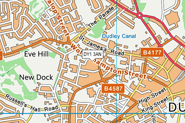 DY1 3AN map - OS VectorMap District (Ordnance Survey)