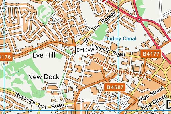 DY1 3AW map - OS VectorMap District (Ordnance Survey)