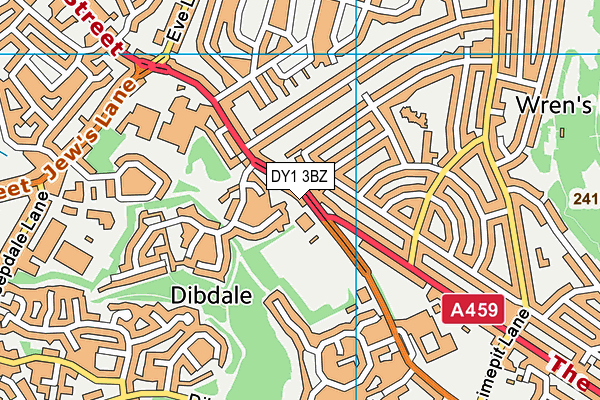 DY1 3BZ map - OS VectorMap District (Ordnance Survey)