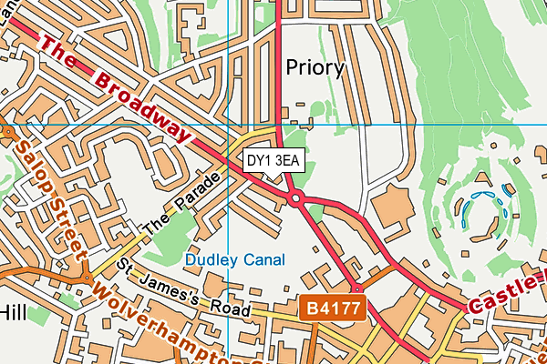 DY1 3EA map - OS VectorMap District (Ordnance Survey)