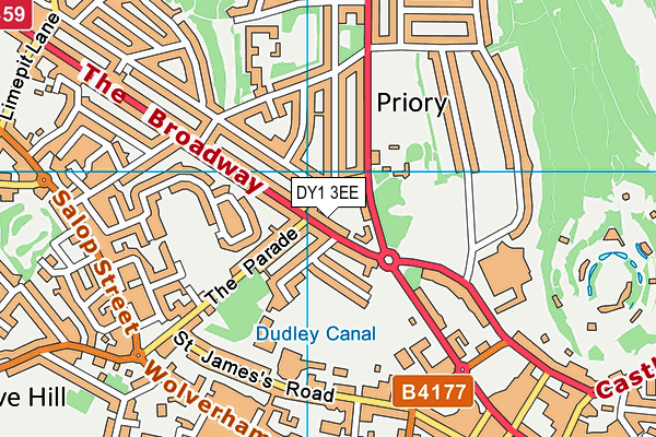 DY1 3EE map - OS VectorMap District (Ordnance Survey)