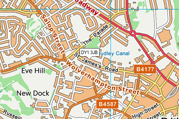 DY1 3JB map - OS VectorMap District (Ordnance Survey)