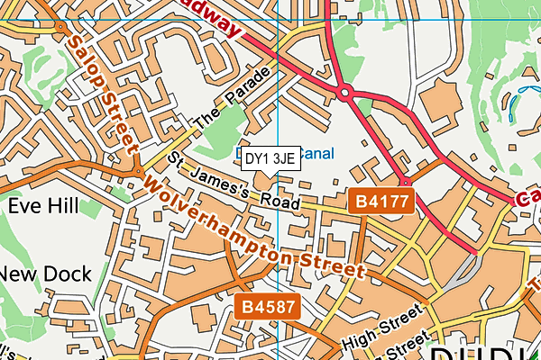 St James Academy map (DY1 3JE) - OS VectorMap District (Ordnance Survey)