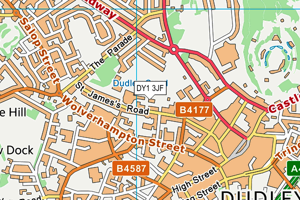 DY1 3JF map - OS VectorMap District (Ordnance Survey)
