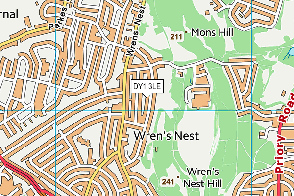 DY1 3LE map - OS VectorMap District (Ordnance Survey)