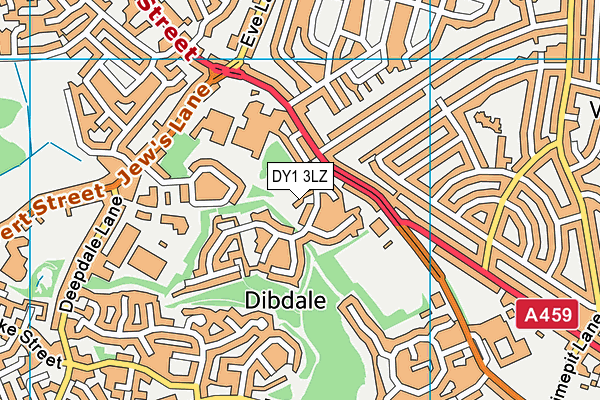 DY1 3LZ map - OS VectorMap District (Ordnance Survey)