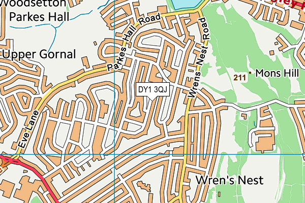 DY1 3QJ map - OS VectorMap District (Ordnance Survey)