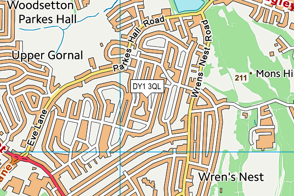 DY1 3QL map - OS VectorMap District (Ordnance Survey)