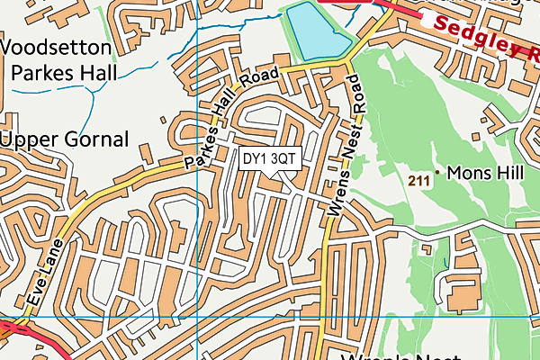 DY1 3QT map - OS VectorMap District (Ordnance Survey)