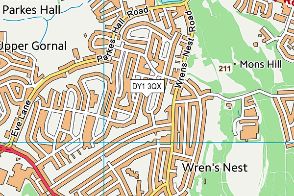 DY1 3QX map - OS VectorMap District (Ordnance Survey)