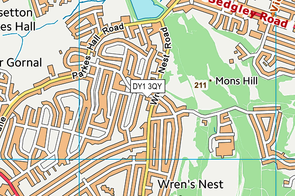 DY1 3QY map - OS VectorMap District (Ordnance Survey)