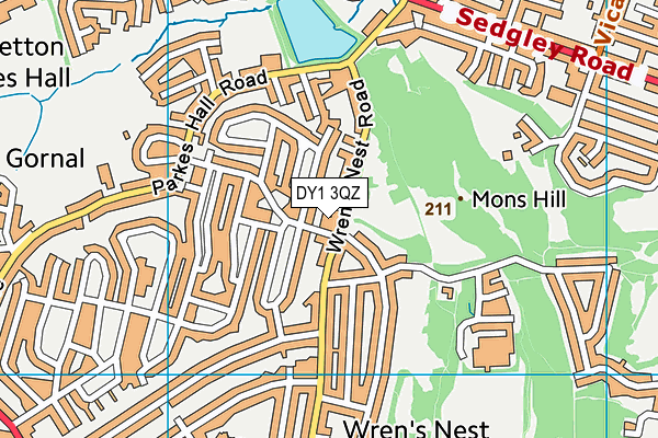 DY1 3QZ map - OS VectorMap District (Ordnance Survey)