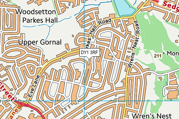 DY1 3RF map - OS VectorMap District (Ordnance Survey)