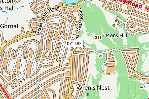 DY1 3RX map - OS VectorMap District (Ordnance Survey)