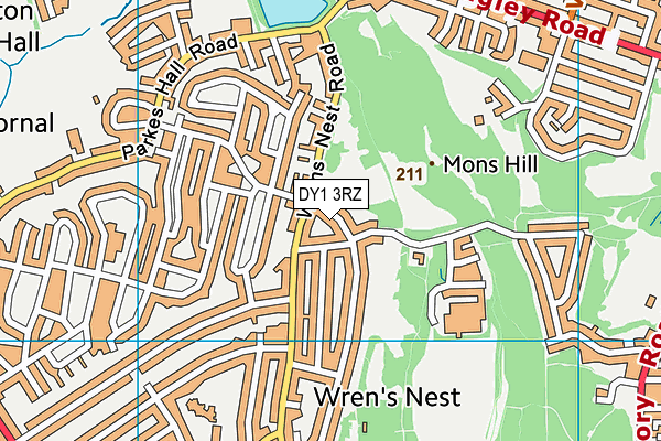 DY1 3RZ map - OS VectorMap District (Ordnance Survey)