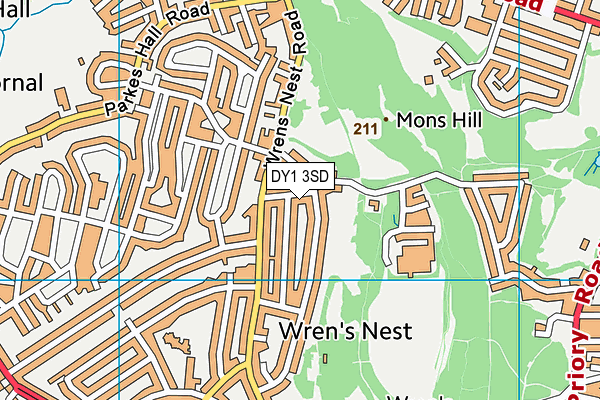DY1 3SD map - OS VectorMap District (Ordnance Survey)