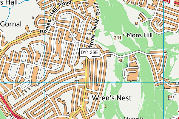 DY1 3SE map - OS VectorMap District (Ordnance Survey)