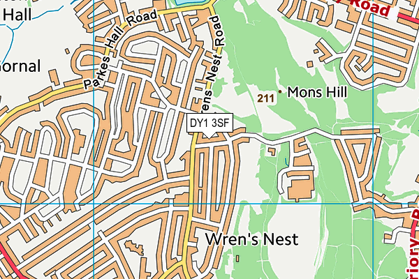 DY1 3SF map - OS VectorMap District (Ordnance Survey)