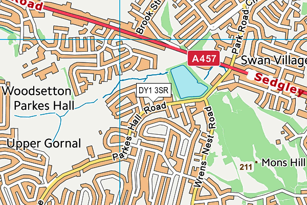 Parkes Hall Social Club map (DY1 3SR) - OS VectorMap District (Ordnance Survey)