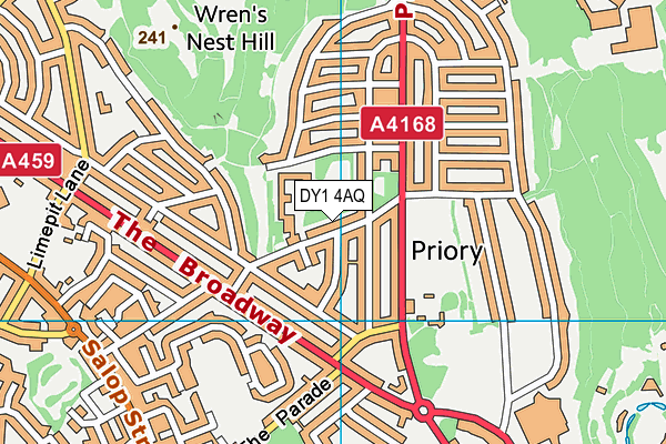 Priory Primary School map (DY1 4AQ) - OS VectorMap District (Ordnance Survey)