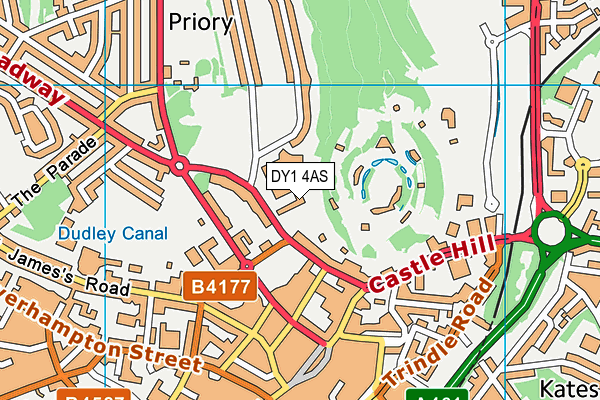 Dudley College Of Technology (Broadway Campus) (Closed) map (DY1 4AS) - OS VectorMap District (Ordnance Survey)