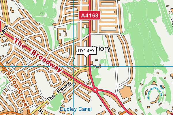 Priory Park (Dudley) map (DY1 4EY) - OS VectorMap District (Ordnance Survey)