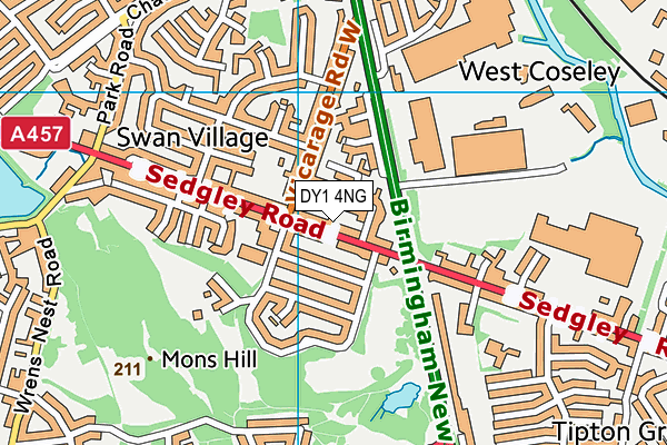 DY1 4NG map - OS VectorMap District (Ordnance Survey)