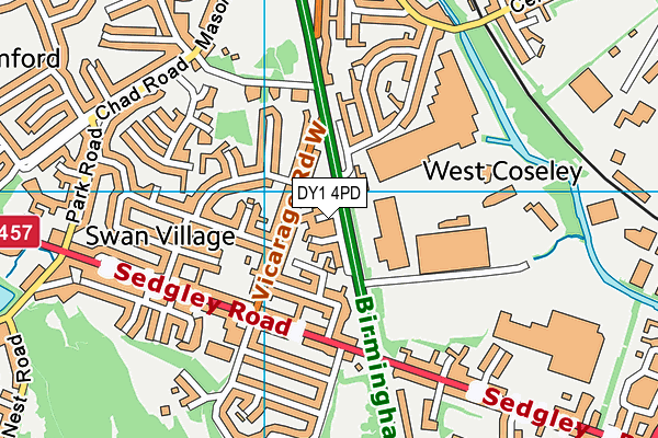 DY1 4PD map - OS VectorMap District (Ordnance Survey)