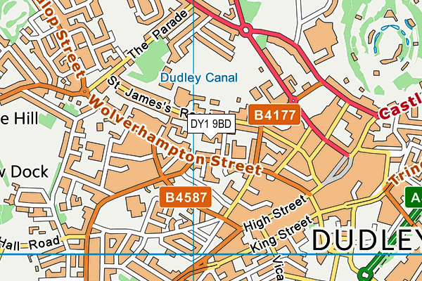 DY1 9BD map - OS VectorMap District (Ordnance Survey)