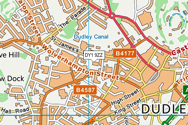 DY1 9ZZ map - OS VectorMap District (Ordnance Survey)