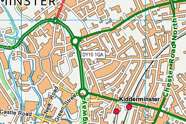 DY10 1QA map - OS VectorMap District (Ordnance Survey)