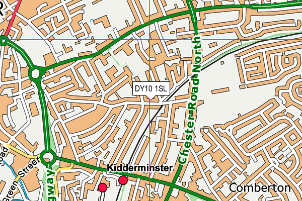 DY10 1SL map - OS VectorMap District (Ordnance Survey)