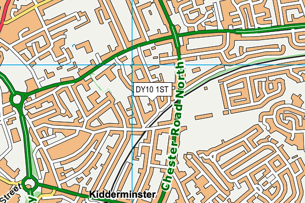 DY10 1ST map - OS VectorMap District (Ordnance Survey)