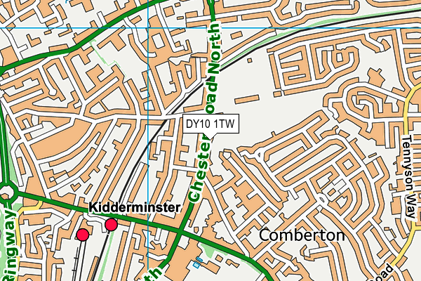 DY10 1TW map - OS VectorMap District (Ordnance Survey)